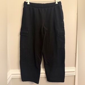 TNA Sweatfleece Mega Fit straight leg sweatpants, EUC, black, Large